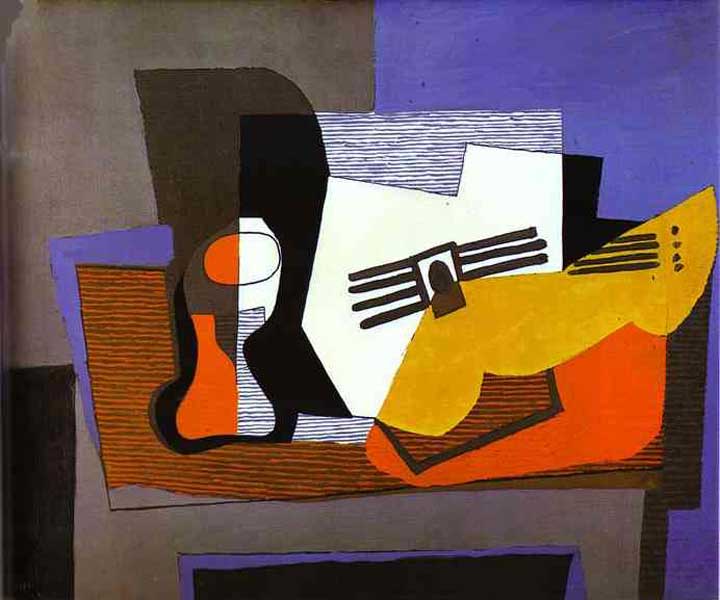 Картина Пабло Пикассо. Натюрморт с гитарой. 1921