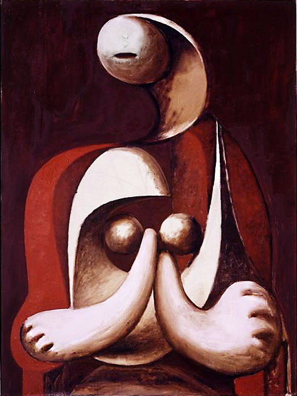 Картина Пабло Пикассо. Женщина, сидящая в красном кресле. 1932