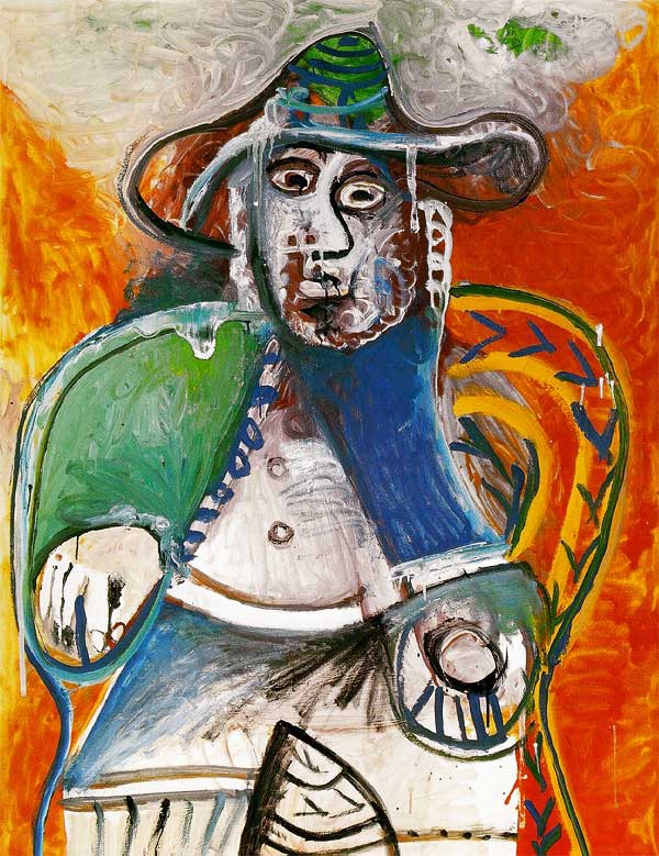 Картина Пабло Пикассо. Сидящий старик. 1970