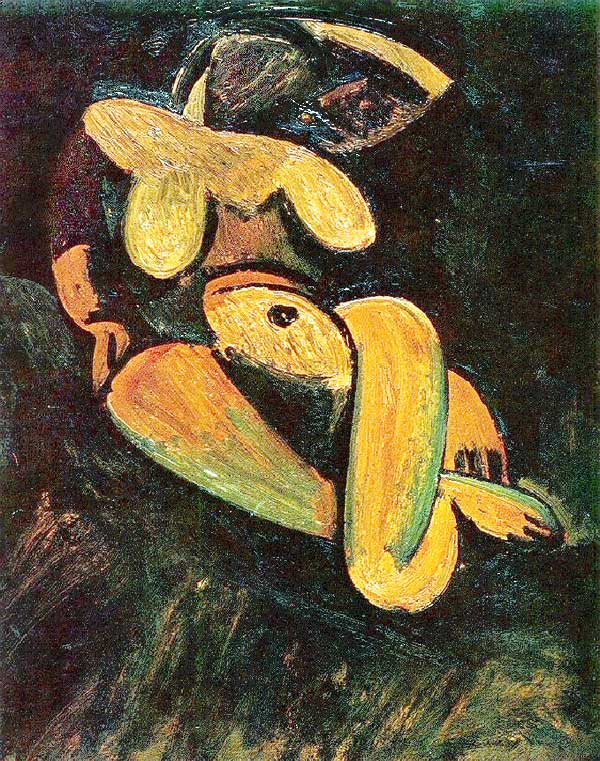 Картина Пабло Пикассо. Лежащая обнаженная. 1908