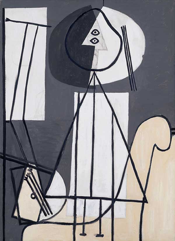 Картина Пабло Пикассо. Художник с палитрой и мольбертом. 1928
