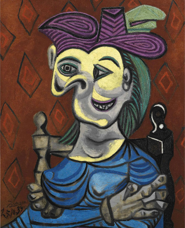 Картина Пабло Пикассо. Сидящая женщина в голубом платье. 1939 ($45,0 млн)