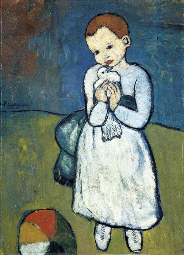 Картина Пабло Пикассо. Ребенок с голубем. 1901