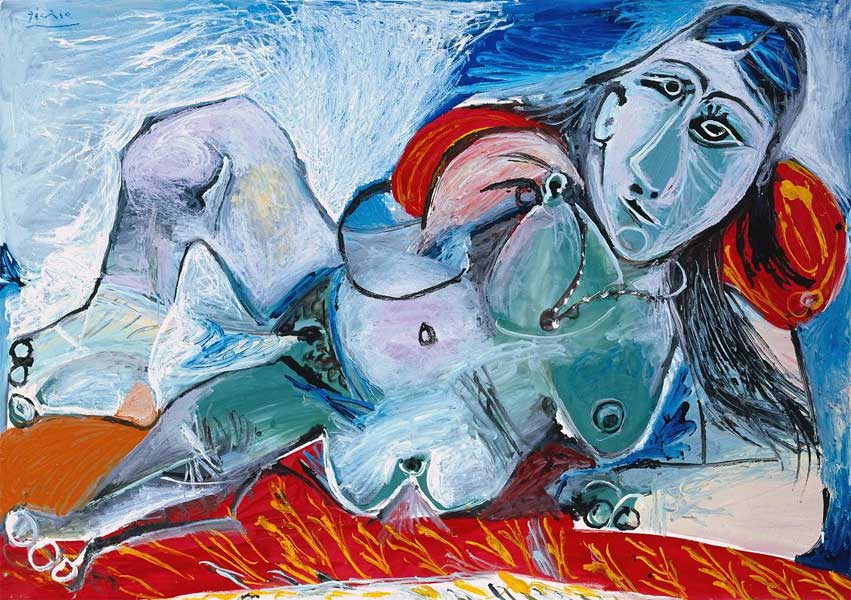 Картина Пабло Пикассо. Обнаженная в колье. 1968