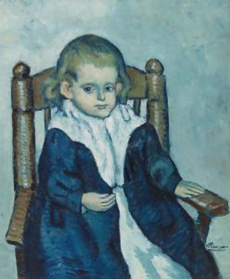 Картина Пабло Пикассо. Ребенок, сидящий в кресле. 1901