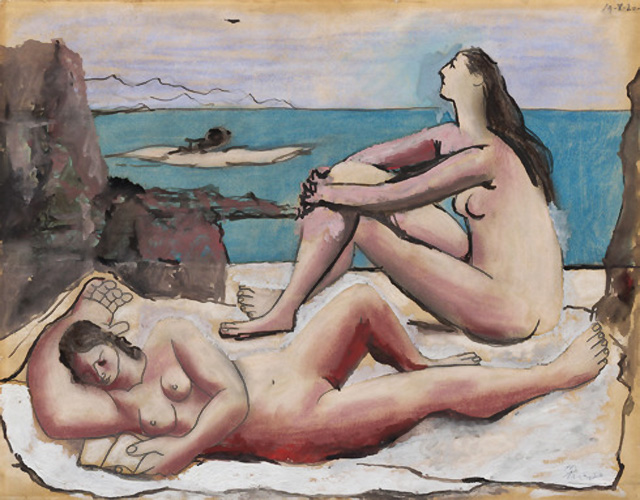 Картина Пабло Пикассо. Три купальщицы. 1920