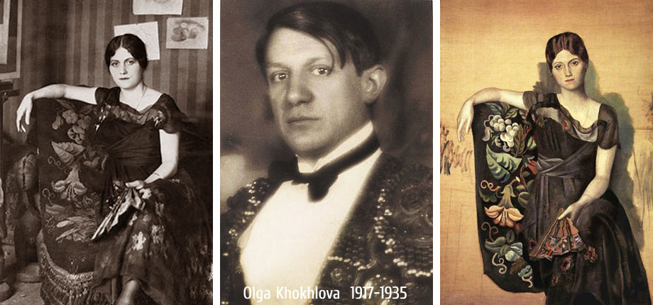 Ольга Хохлова - балерина труппы Русского балета Дягилева, познакомилась с Пикассо в Риме, во время его работы над оформлением балета Парад, в 1918 году стала его первой женой, родила ему сына Пауло.