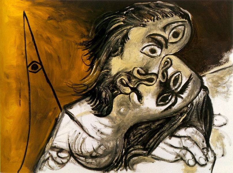 Картина Пабло Пикассо. Поцелуй. 1969