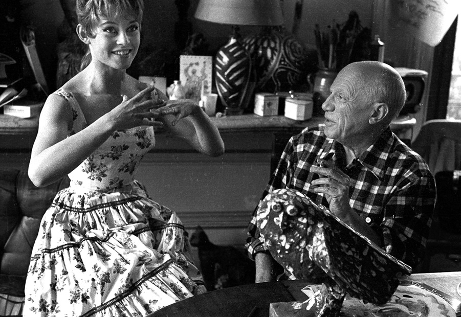 Pablo Picasso with Brigitte Bardot during the 1956 International Cannes Film Festival. Photograph Jerome Brierre Getty Images