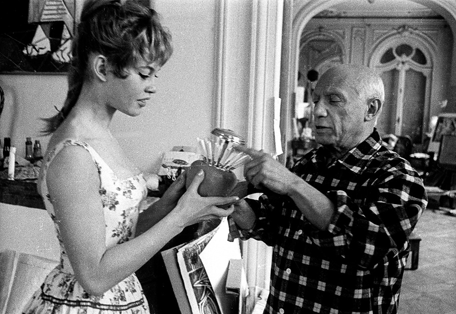 Pablo Picasso with Brigitte Bardot during the 1956 International Cannes Film Festival. Photograph Jerome Brierre Getty Images