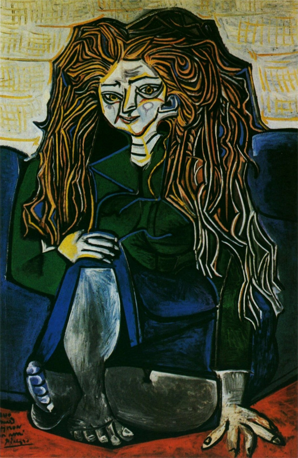 Картина Пабло Пикассо. Портрет мадам Элен Пармелен. 1952