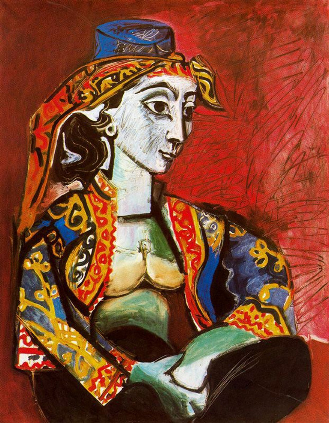 Картина Пабло Пикассо. Жаклин в турецком костюме. 1955