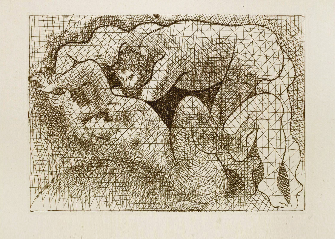 Картина Пабло Пикассо. Сюита Воллара (009). Изнасилование. 1931