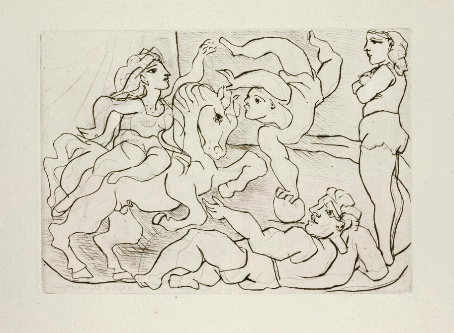 Картина Пабло Пикассо. Сюита Воллара (072). Цирк. 1933