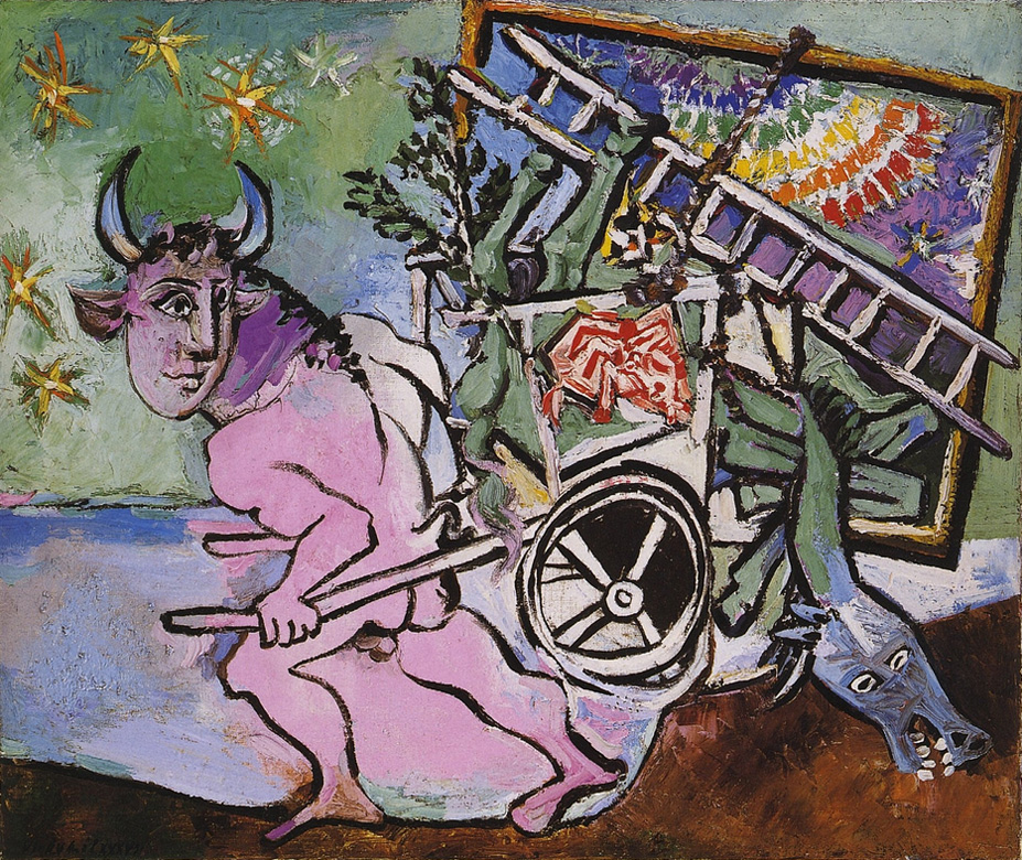 Картина Пабло Пикассо. Минотавр с телегой. 1936